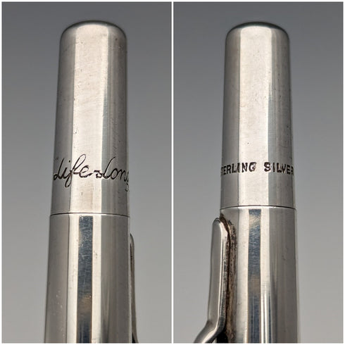 英国ヴィンテージ ライフロング 純銀製 シャープペンシル リーフレット付